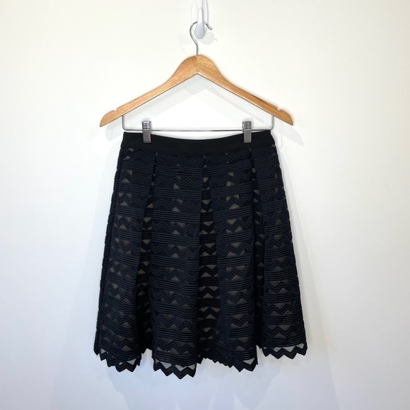 English Factory Black Lace Midi Classic Skirt - Picture 1 of 6